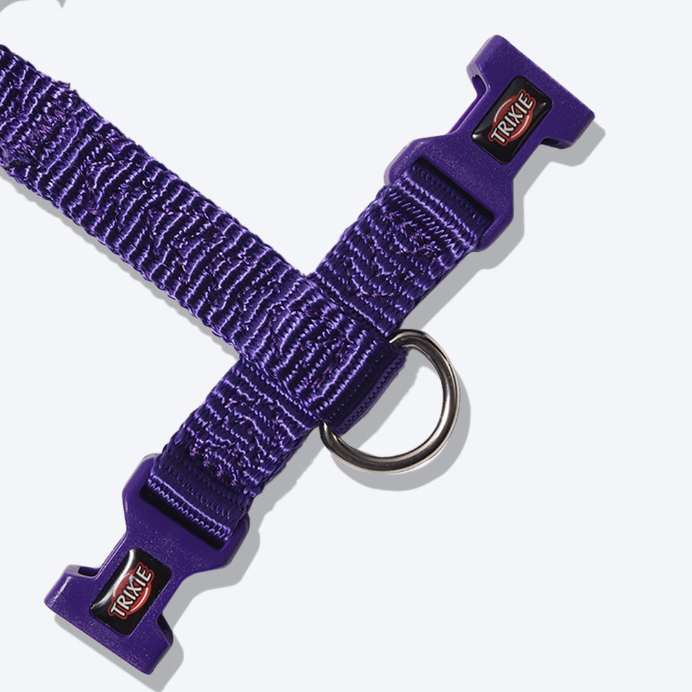 Trixie Premium Nylon H-Harness For Dogs - Violet - Heads Up For Tails