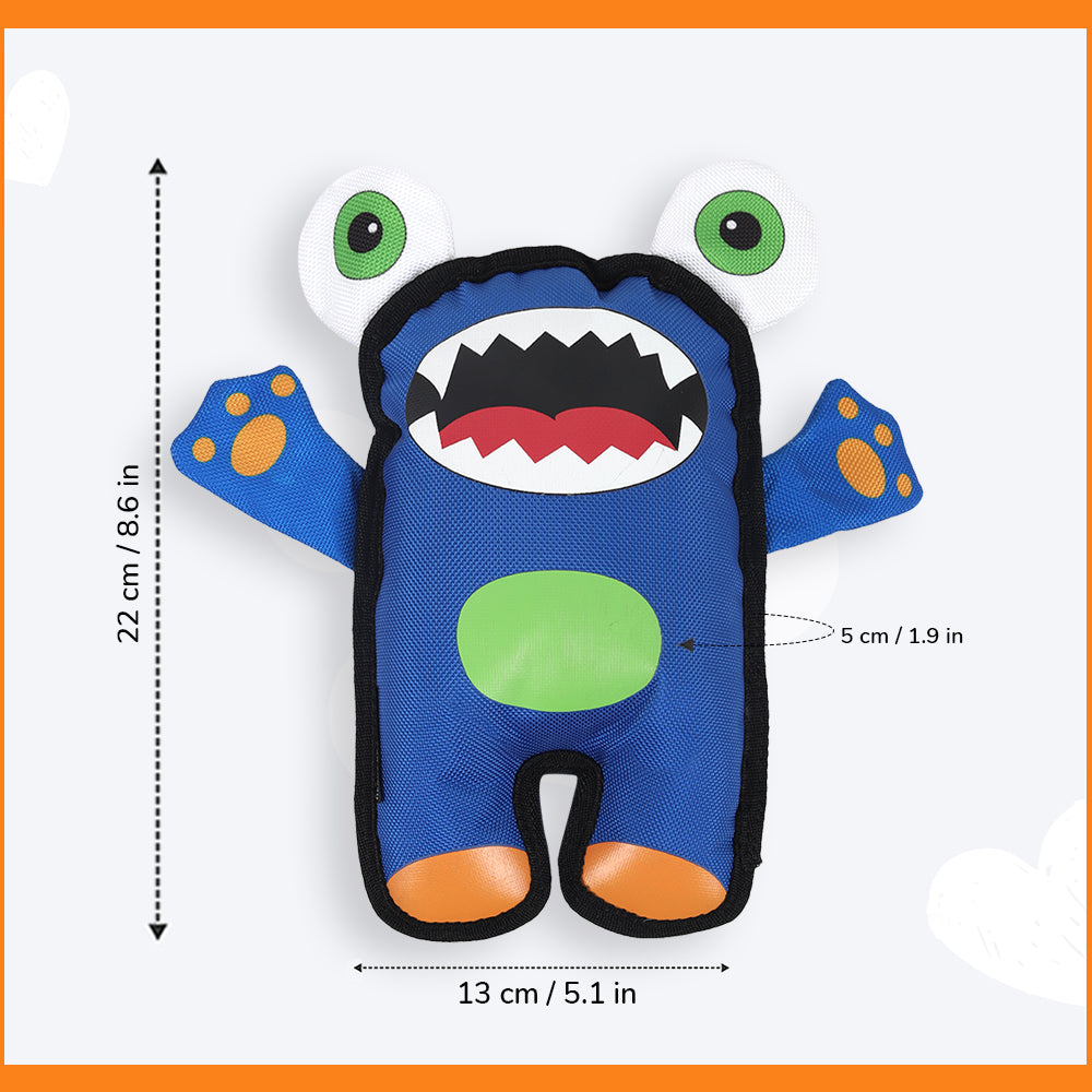 HUFT Play Everyday Little Blue Monster Dog Toy - Heads Up For Tails