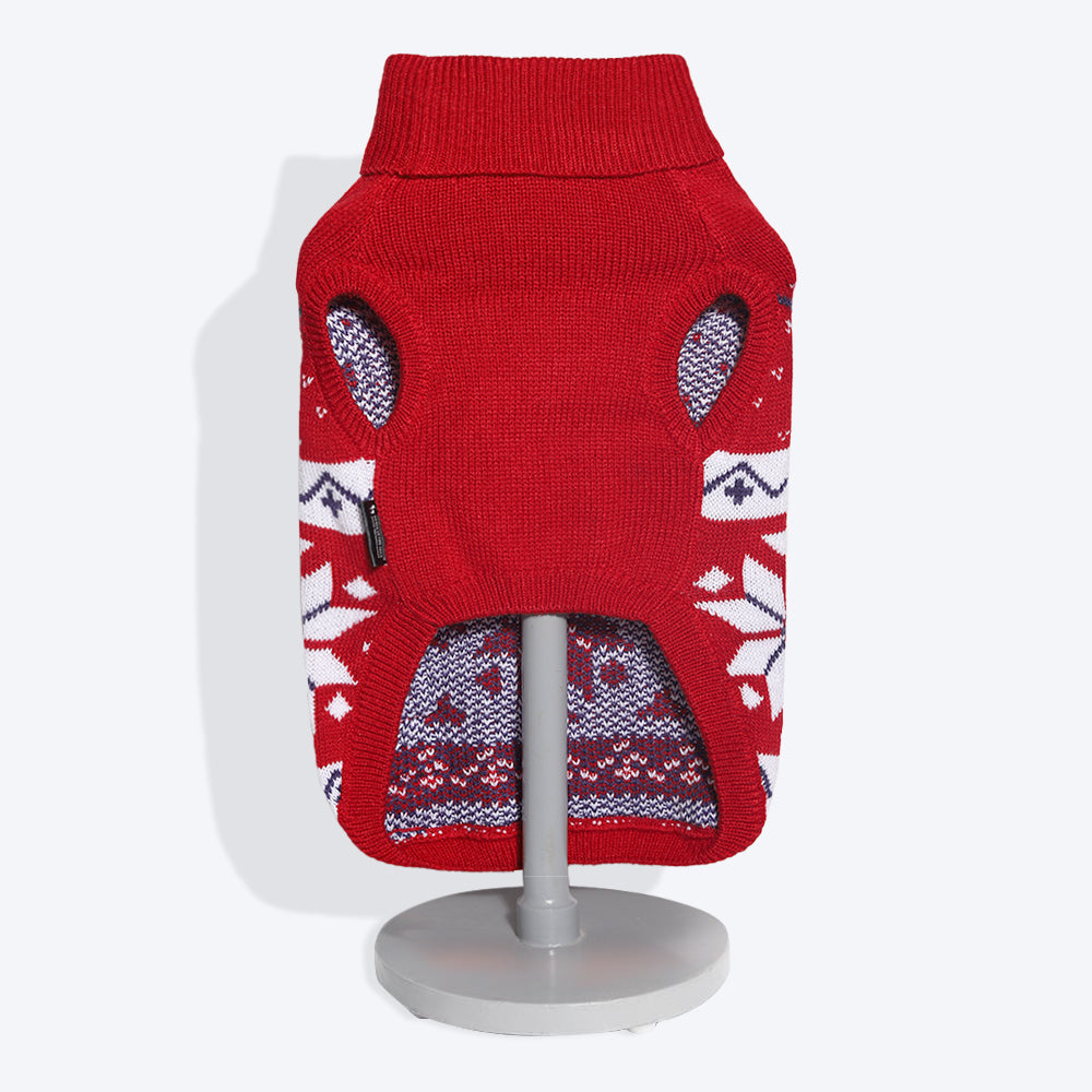 HUFT Snowflake Dog Sweater - Red4