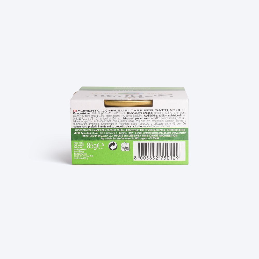 Schesir 51% Chicken Fillets Wet Cat Food - 85 g - Heads Up For Tails