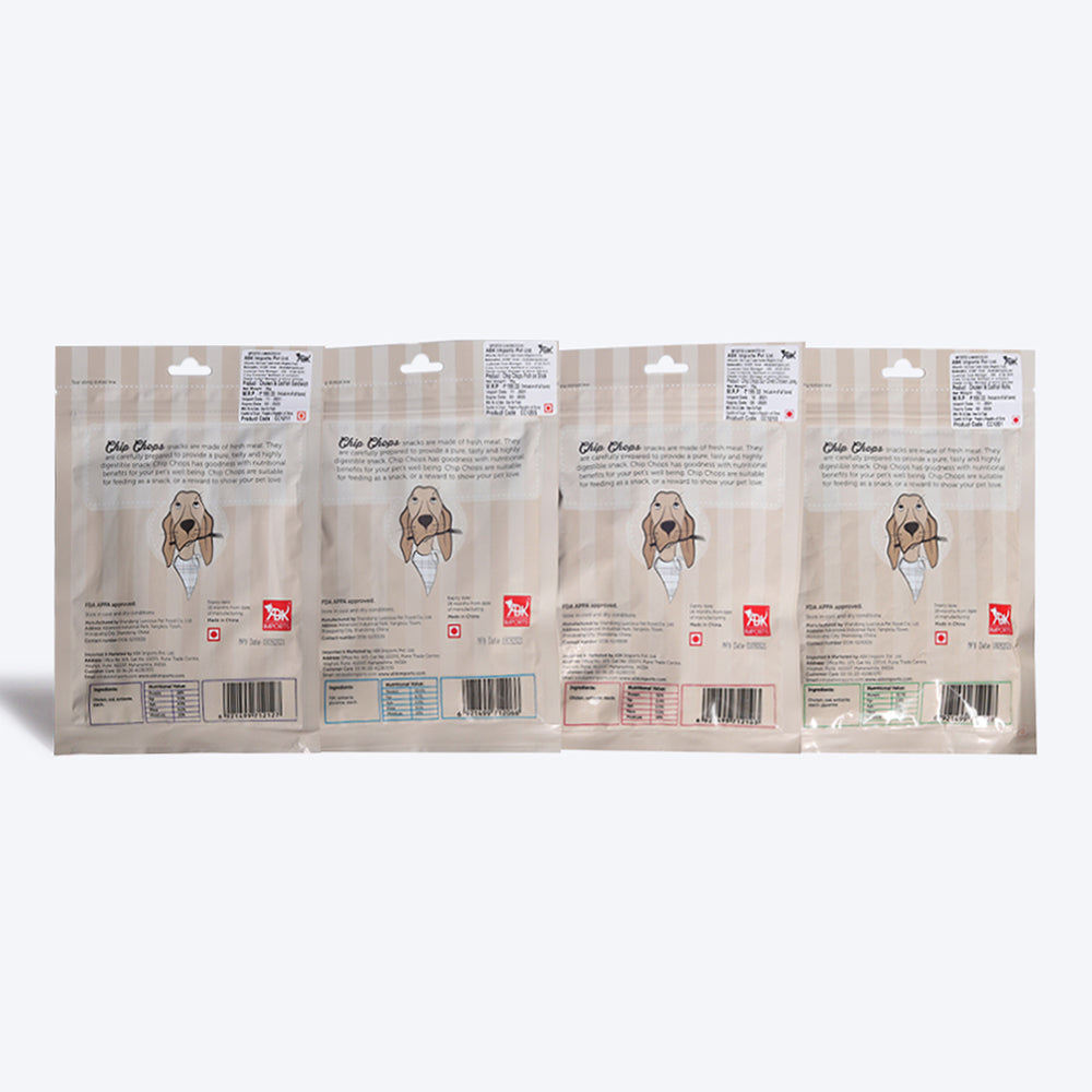 Chip Chops Dog Treat Best Seller Combo - Pack of 4 - Heads Up For Tails