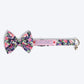 HUFT Personalised Flower Power Fabric Collar With Free Bow Tie For Dogs - Heads Up For Tails