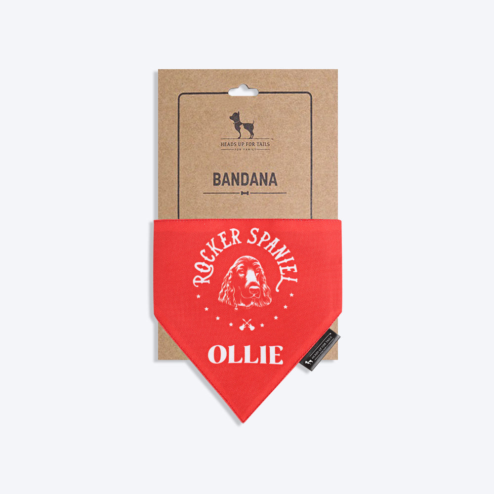 HUFT Personalised Rocker Spaniel (Pet¢'¬€¦¡¬'¬¦¡¬'¬€¦¡¬'¬¦¾¢s Name) Bandana - Heads Up For Tails
