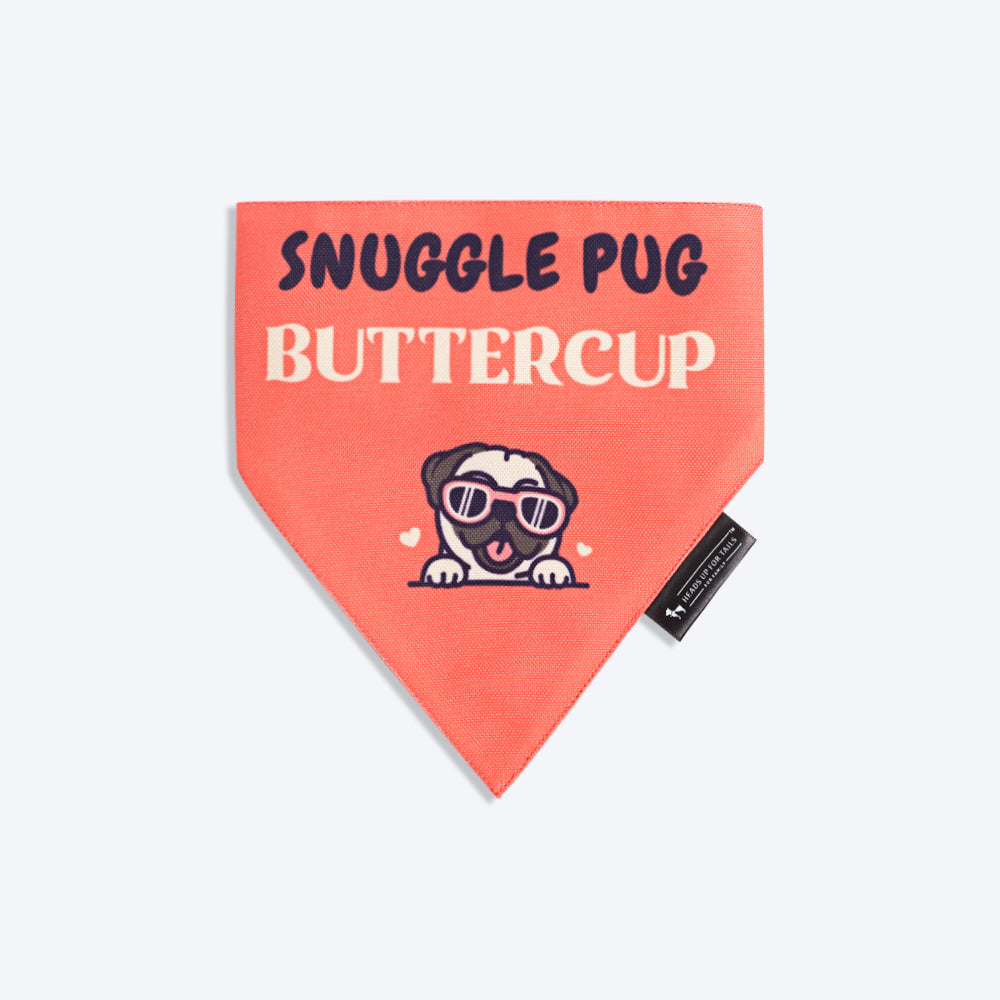 HUFT Personalised Snuggle Pug (Pet¢'¬€¦¡¬'¬¦¡¬'¬€¦¡¬'¬¦¾¢s Name) Bandana - Heads Up For Tails