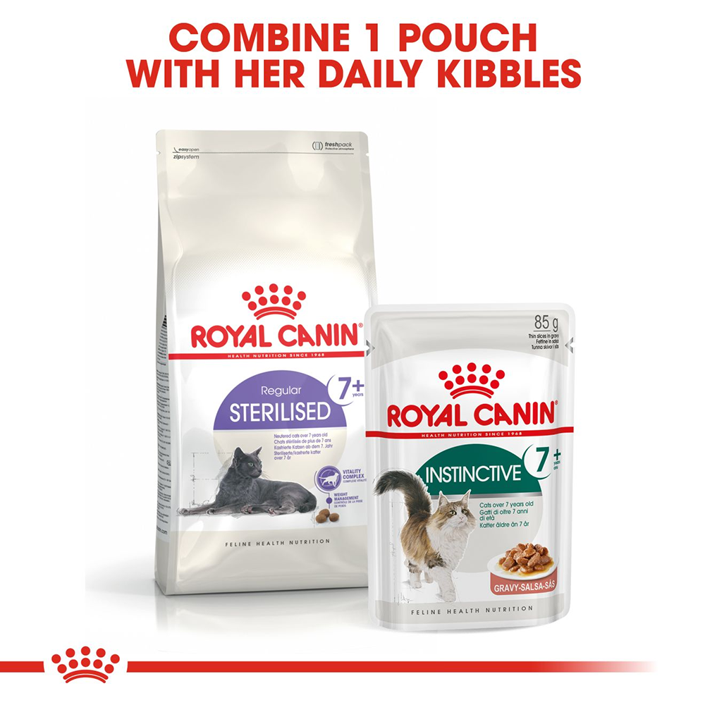 Royal Canin Instinctive +7 Adult Wet Cat Food - 85 g packs - Heads Up For Tails
