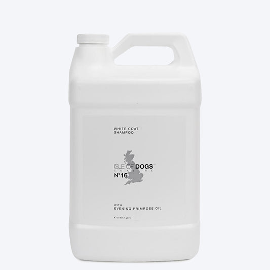 Isle Of Dogs White Coat Dog Shampoo With Primrose Oil - 1 Gallon (3.8 liters) - Heads Up For Tails