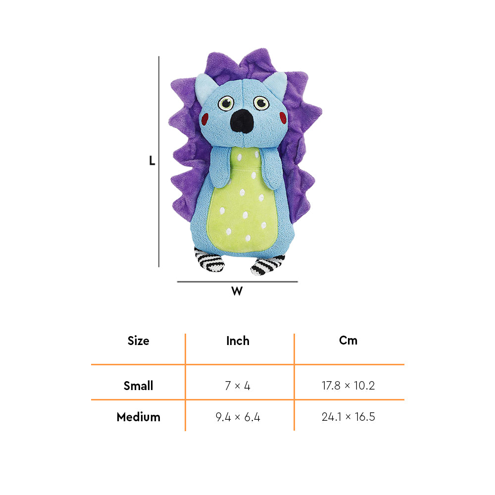 KONG Whoopz Hedgehog Plush Dog Chew Toy - Heads Up For Tails