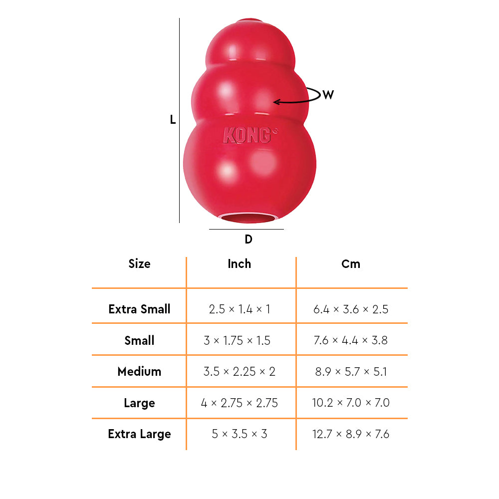 KONG Classic Chew Dog Chew Toy (In multiple sizes) - Heads Up For Tails