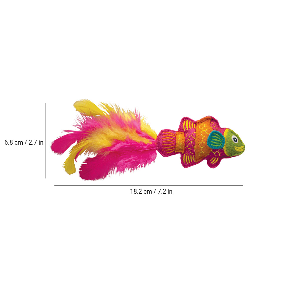 KONG Tropics Fish Cat Toy- Pink - Heads Up For Tails