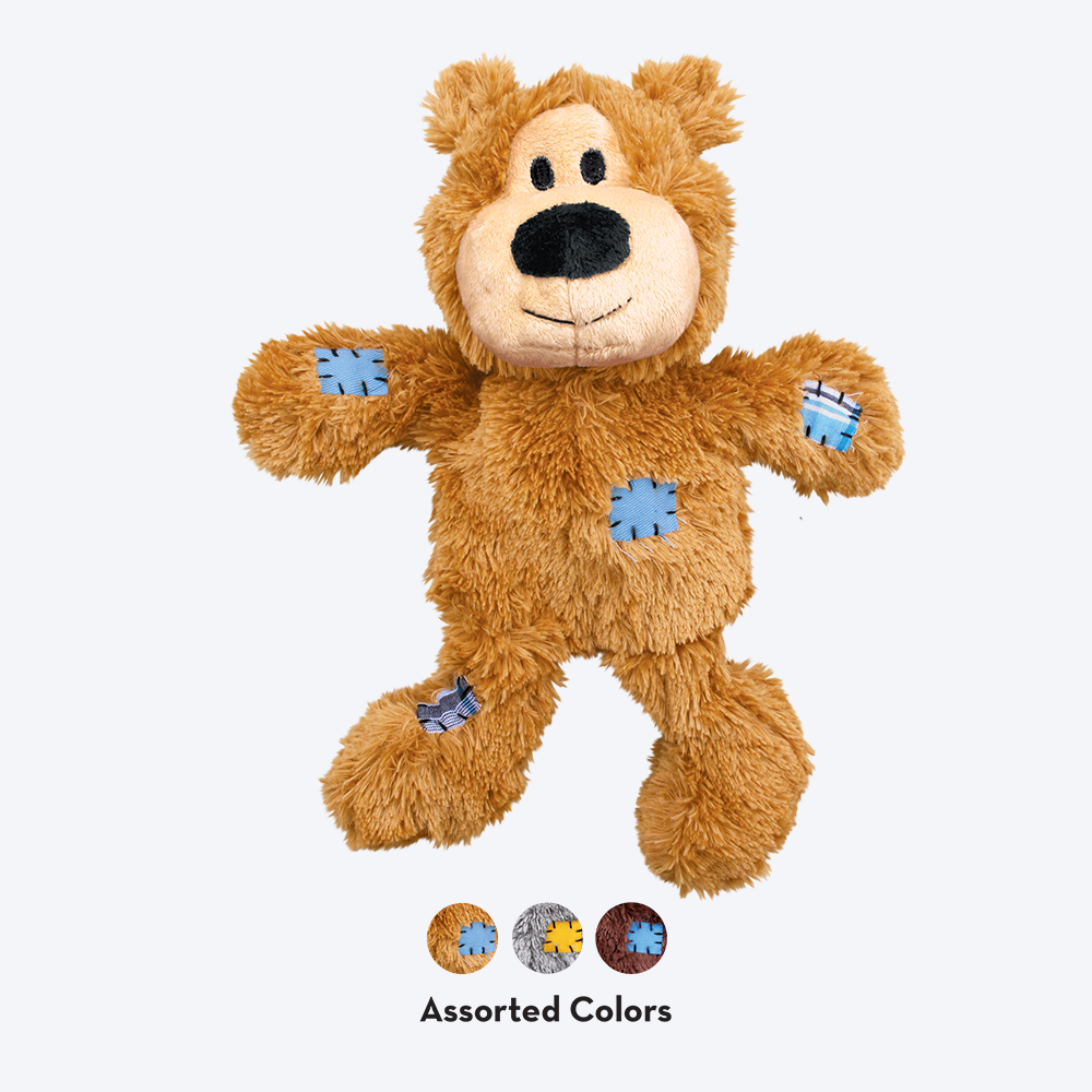 KONG Wild Knots Bear Dog Plush & Chew Toy - Assorted - 1 Piece - Heads Up For Tails