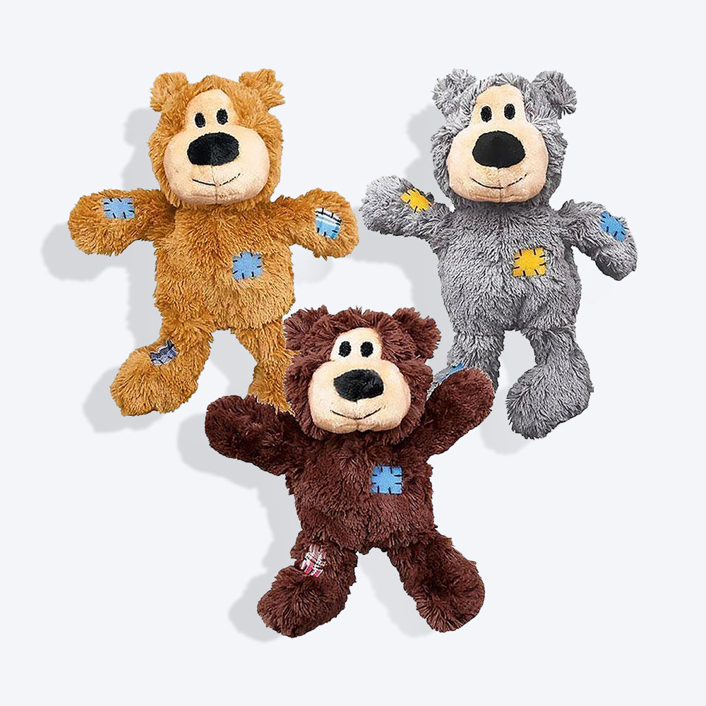 KONG Wild Knots Bear Dog Plush & Chew Toy - Assorted - 1 Piece - Heads Up For Tails
