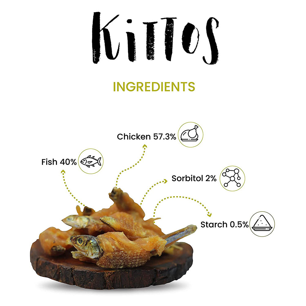 Kittos Purr-Fect Sunfish & Chicken Twirls Cat Treats - 35 g - Heads Up For Tails