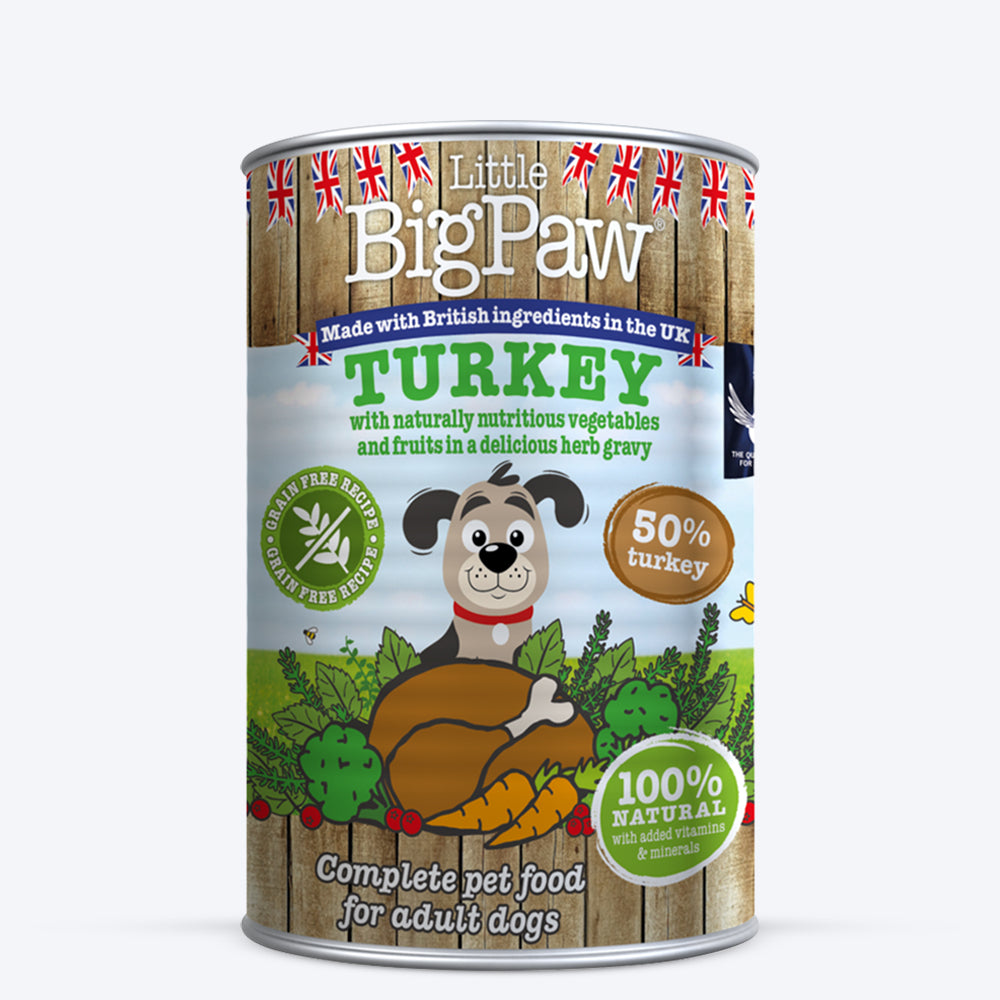 Little BigPaw Turkey with Broccoli Carrots and Cranberries in a