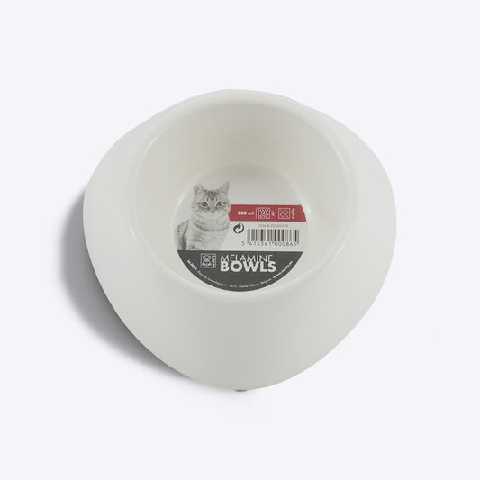 M-PETS Melamine Single Cat Bowl - White - 200 ml - Heads Up For Tails
