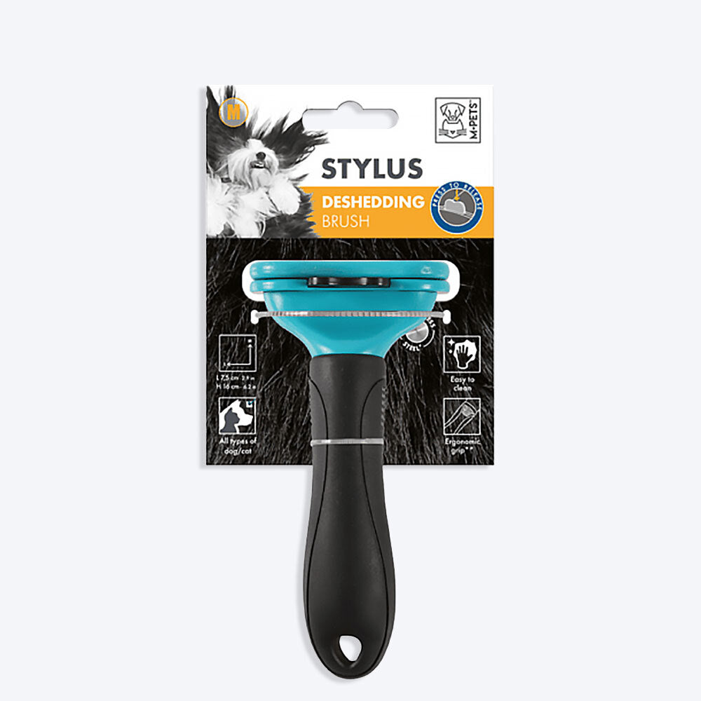 M-Pets Stylus Deshedding Brush For Pets - L - Heads Up For Tails