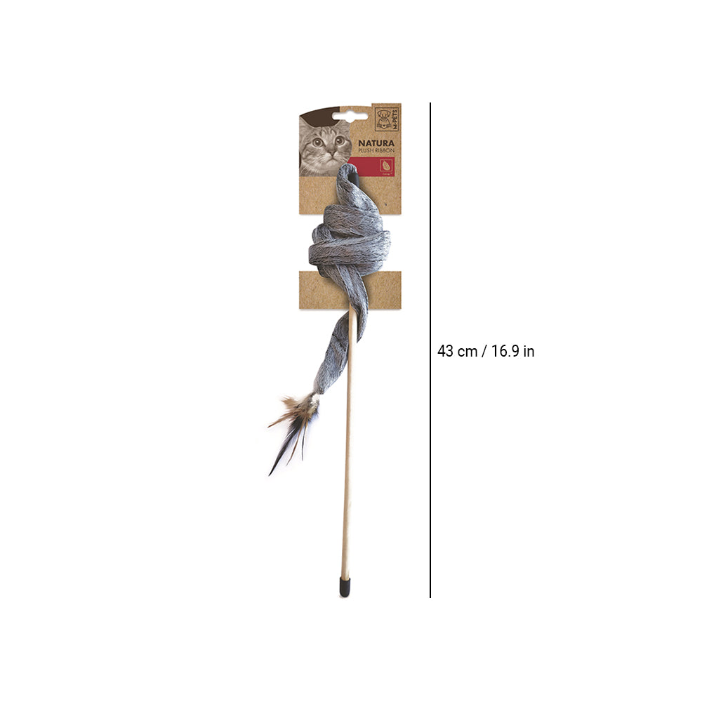 M-Pets Natura Plush Ribbon Cat Toy - Heads Up For Tails