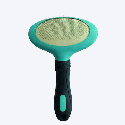M-Pets Oval Slicker Brush - Black & Blue - Heads Up For Tails