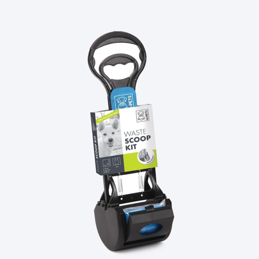 M-Pets Waste Scoop Kit - Black & Blue - 10 waste bags with Handles - Heads Up For Tails