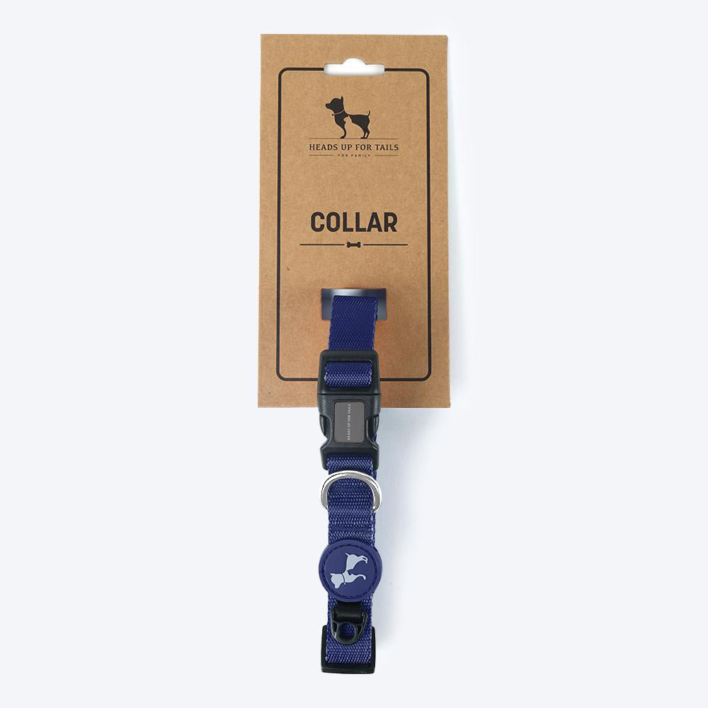 HUFT Classic Nylon Puppy Collar - Navy - Heads Up For Tails