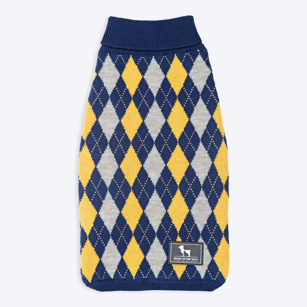 HUFT Argyle Warm Touch Dog Sweater - Navy-5