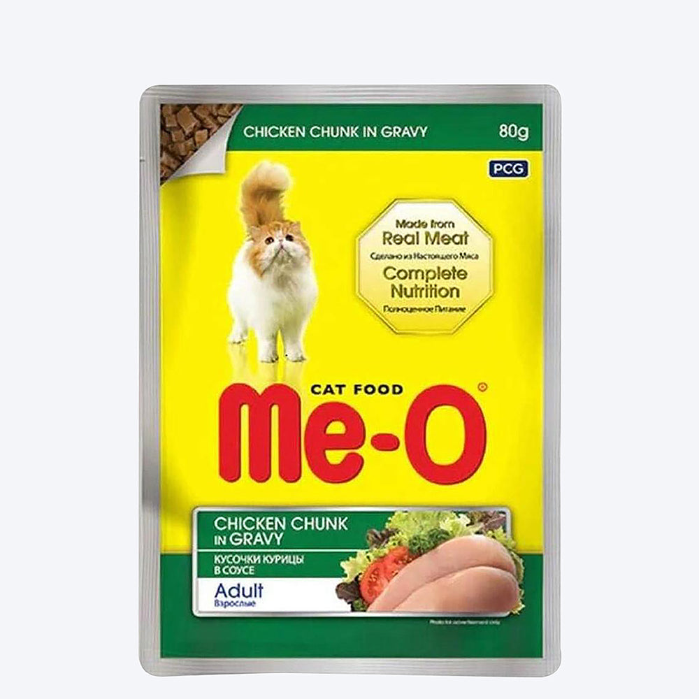 Me O Chicken Chunk In Gravy Adult Wet Cat Food 80 g packs