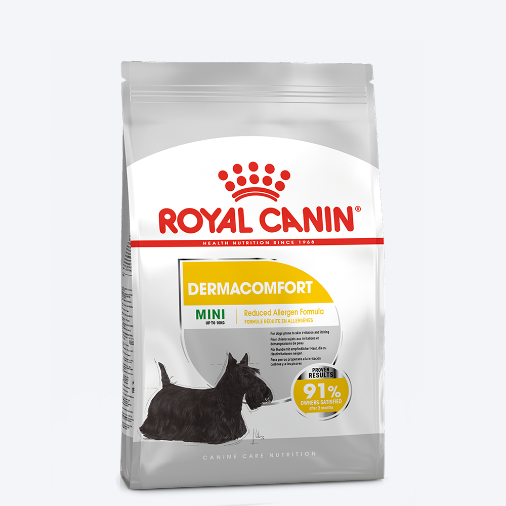 Royal Canin Dermacomfort Dry Dog Food (Mini upto 10 kg) - 1 kg - Heads Up For Tails