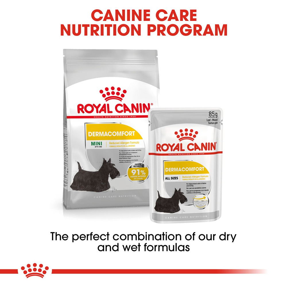 Royal Canin Dermacomfort Dry Dog Food (Mini upto 10 kg) - 1 kg - Heads Up For Tails