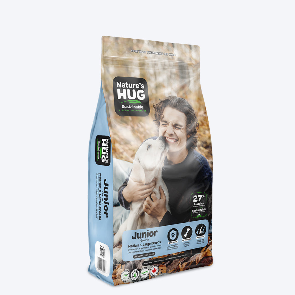 Nature‚¬„¢s HUG Junior Growth Medium & Large Breed Vegan Dry Dog Food - 9.07 kg - Heads Up For Tails
