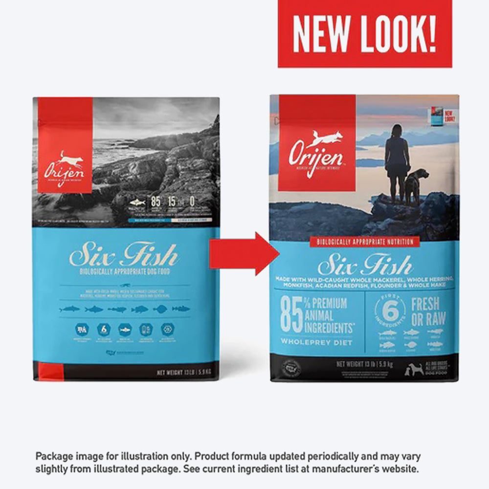 Orijen Six Fish Grain Free Dry Dog Food (All Breeds & Ages) - Heads Up For Tails