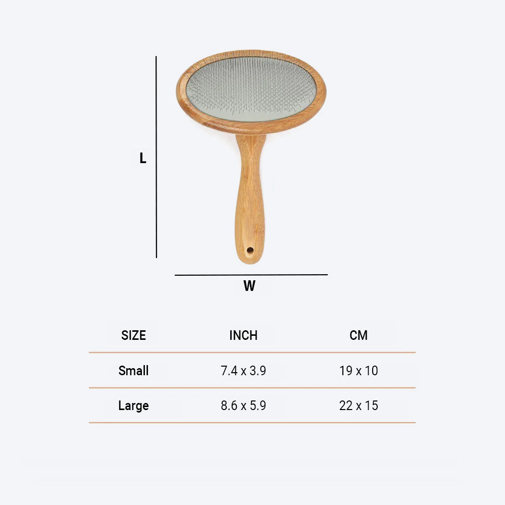 Paws For Earth Bamboo Slicker Brush For Dogs & Cats - Heads Up For Tails