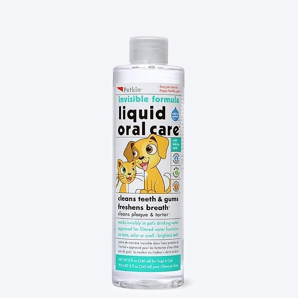 Petkin Liquid Oral Care-Dog and Cat Dental Care Solution 8 Oz- Dog Dental Care Solution Products Online in India | Heads Up For Tails