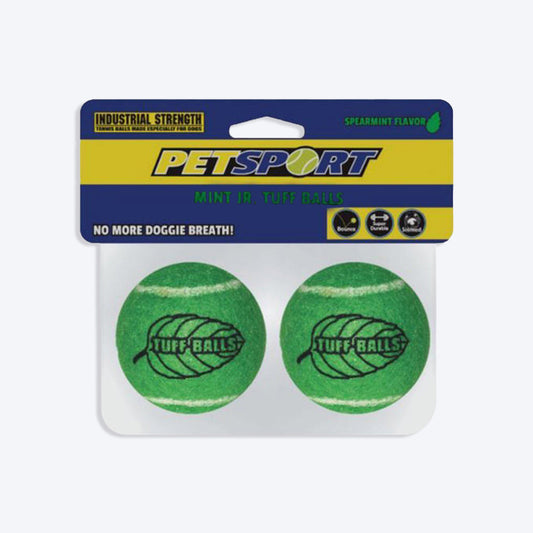 Petsport Tuff Balls Junior - Mint - Pack Of 2 - Heads Up For Tails