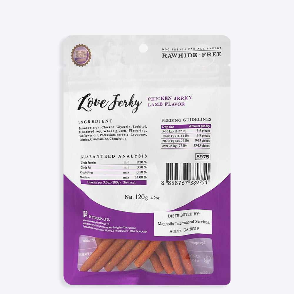 Rena Recipe Love jerky Chicken Jerky Lamb Flavor - 120 g - Heads Up For Tails