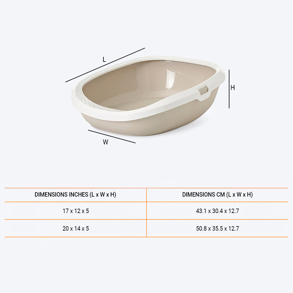 Savic Gizmo Cat Litter Tray with Rim - Mocha - Heads Up For Tails