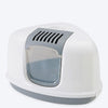 Savic Nestor Corner Cat Toilet - White/Grey - 22.6 x 17.9 x 16.0 inch - Heads Up For Tails