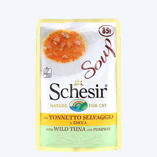 Schesir 70.5% Tuna and Pumpkin Wild Soup Wet Cat Food - 85 g-1