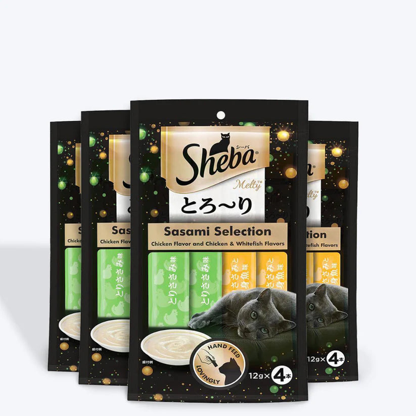 Sheba Melty Sasami Chicken Flavour Cat Treat - 48 g Packs - Heads Up For Tails