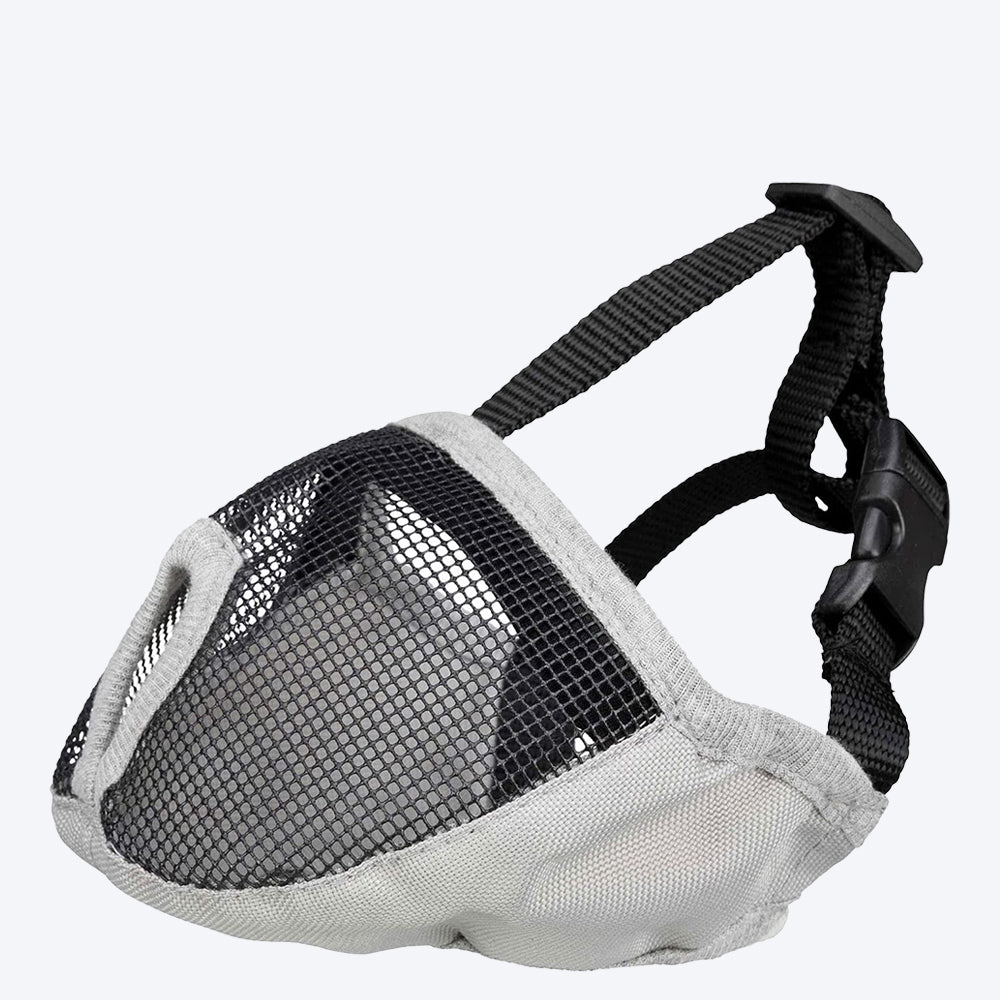 Trixie Polyester Muzzle for Short-Nosed Breeds - Small - 20cm Grey - Heads Up For Tails