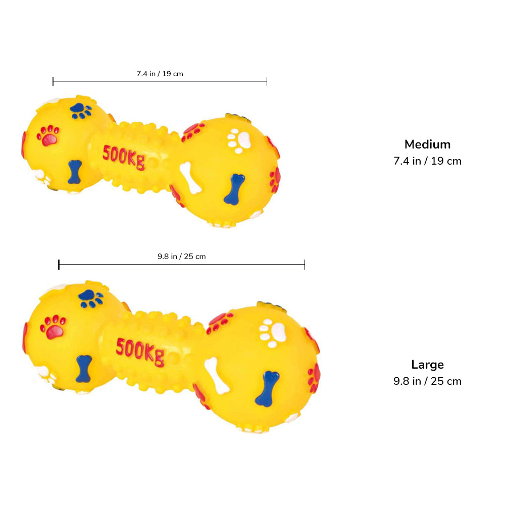 Trixie Dumbbell Vinyl Dog Toy - Assorted Colours - Heads Up For Tails