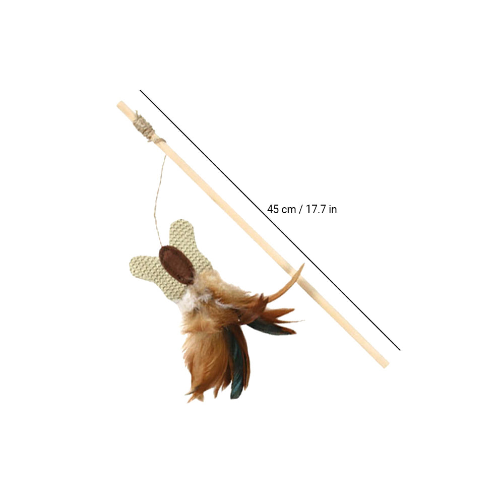 Trixie Interactive Cat Toys - Playing Rod With Butterfly - Assorted - Heads Up For Tails