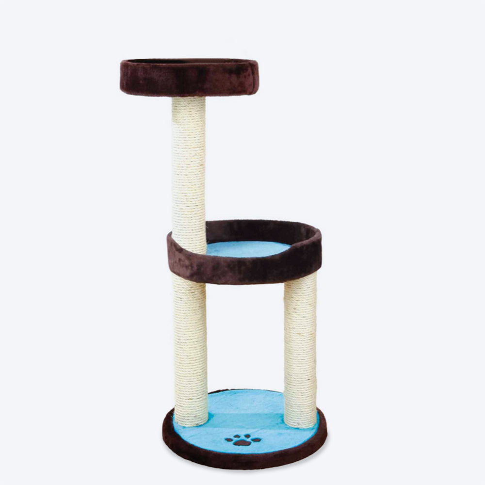Trixie Lugo Cat Scratching Post - Brown/Aquamarine - Heads Up For Tails