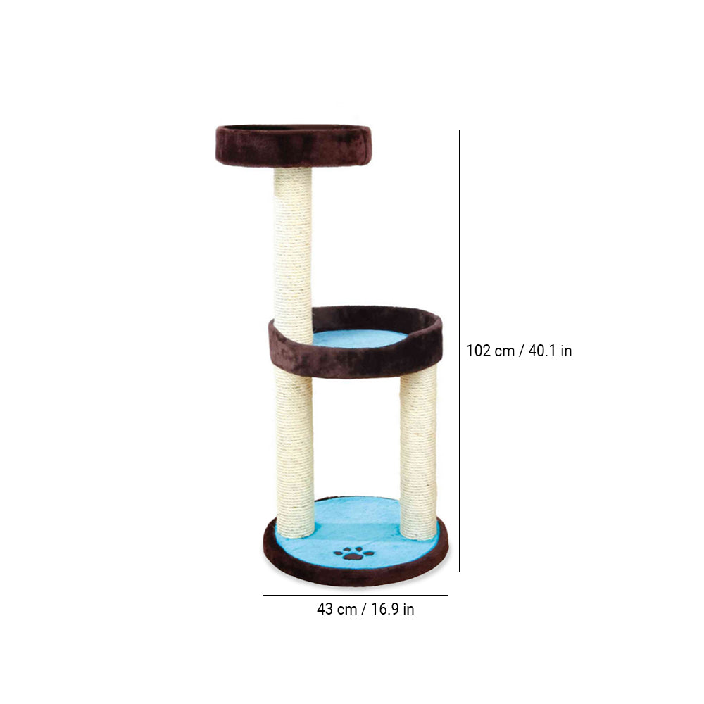Trixie Lugo Cat Scratching Post - Brown/Aquamarine - Heads Up For Tails