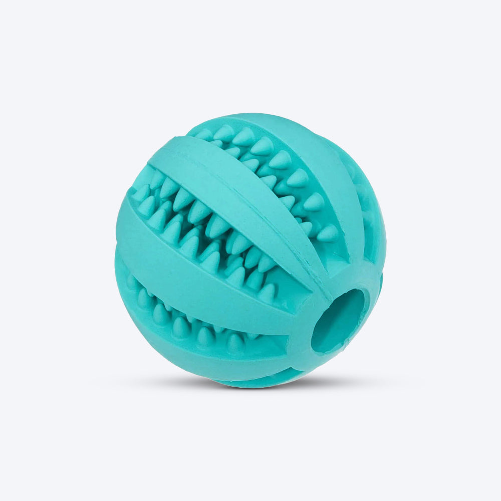 Trixie Natural Denta Fun Ball, Mint Flavour Toy For Dogs - Green - Heads Up For Tails