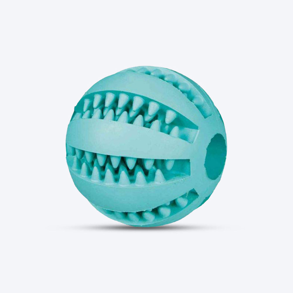 Trixie Natural Denta Fun Ball, Mint Flavour Toy For Dogs - Green - Heads Up For Tails