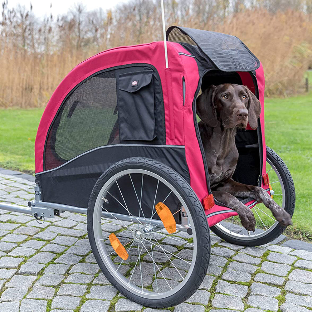 Trixie Red Bicycle Trailer For Dogs - Heads Up For Tails