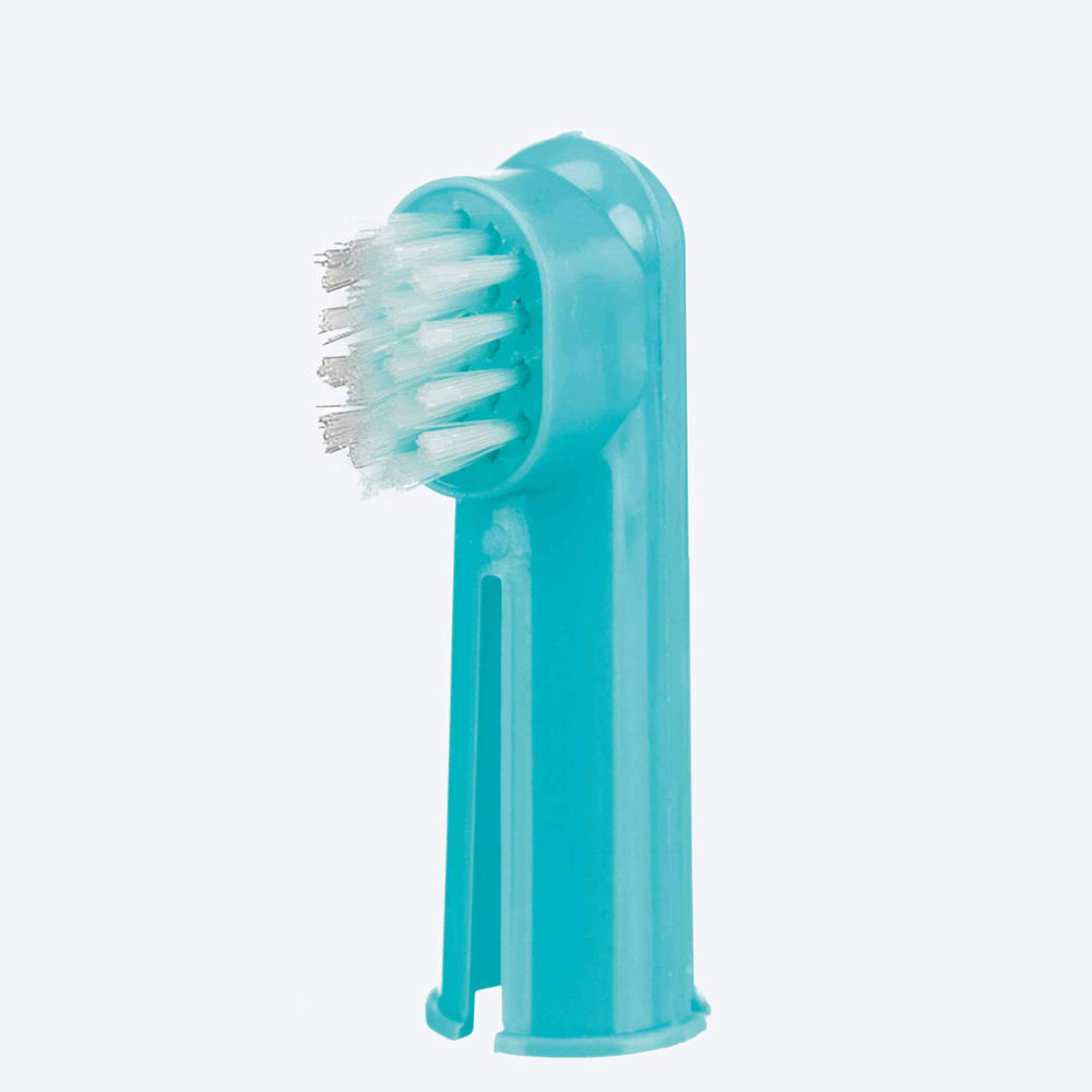 Trixie Toothbrush Set for Dogs and Cats - Set of 2 (1 Finger Brush and 1 Massage Brush) - Heads Up For Tails