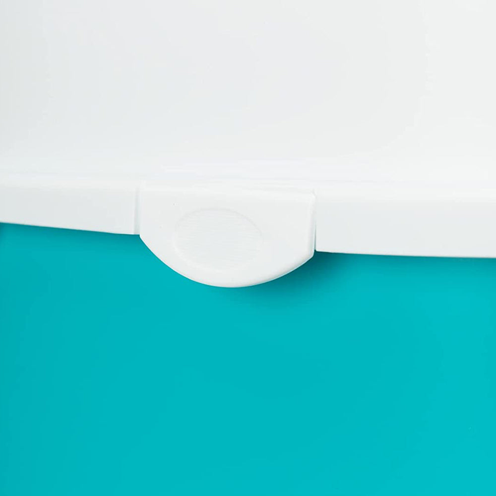 Trixie Vico Cat Litter Tray with Hood - Turquoise/White - 23 x 16 x 16 inch - Heads Up For Tails