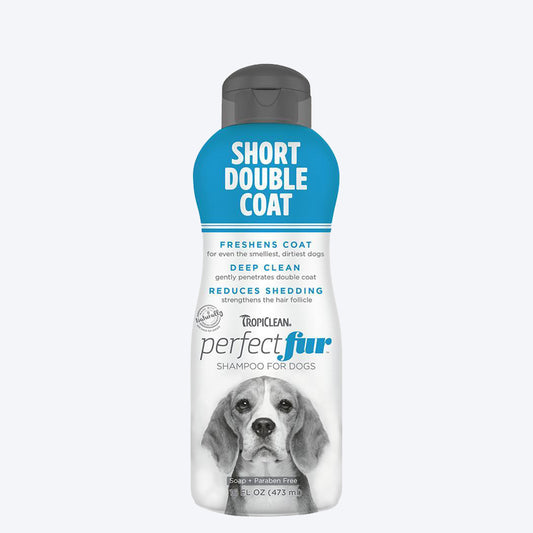 Tropiclean Perfect Fur Short Double Coat Shampoo For Dogs- 473ml - Heads Up For Tails