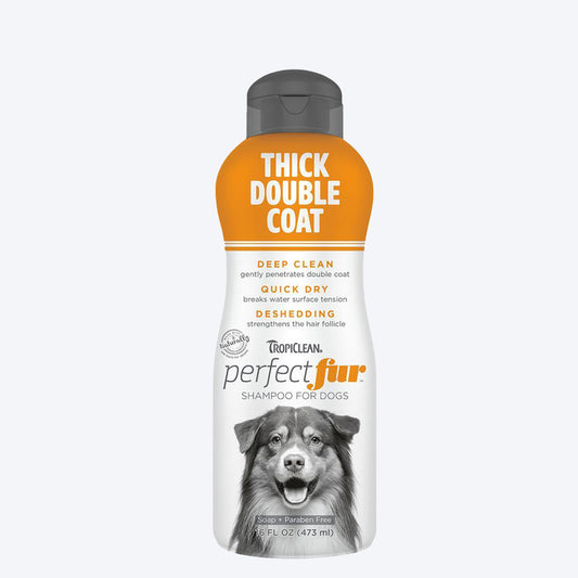 Tropiclean Perfect Fur Thick Double Coat Shampoo For Dogs- 473ml - Heads Up For Tails