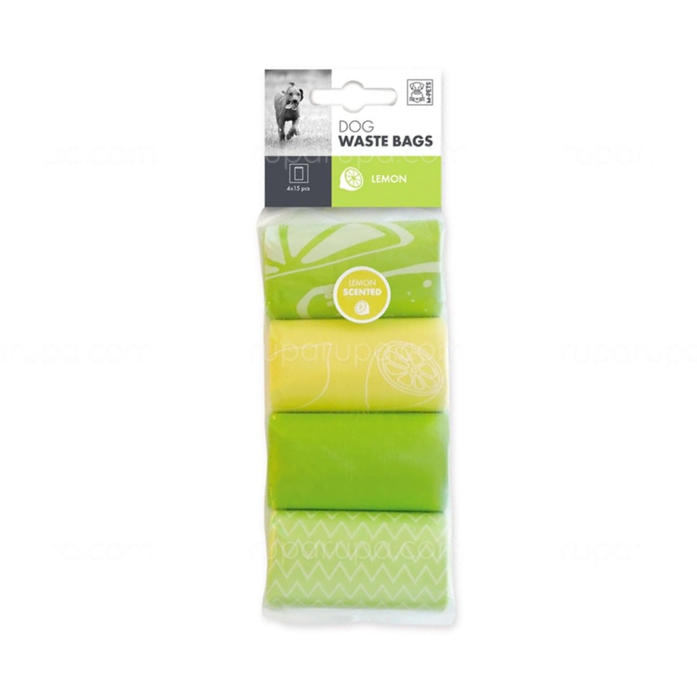 M-PETS Dog Waste Pick Up Bags 60 Bags - Heads Up For Tails